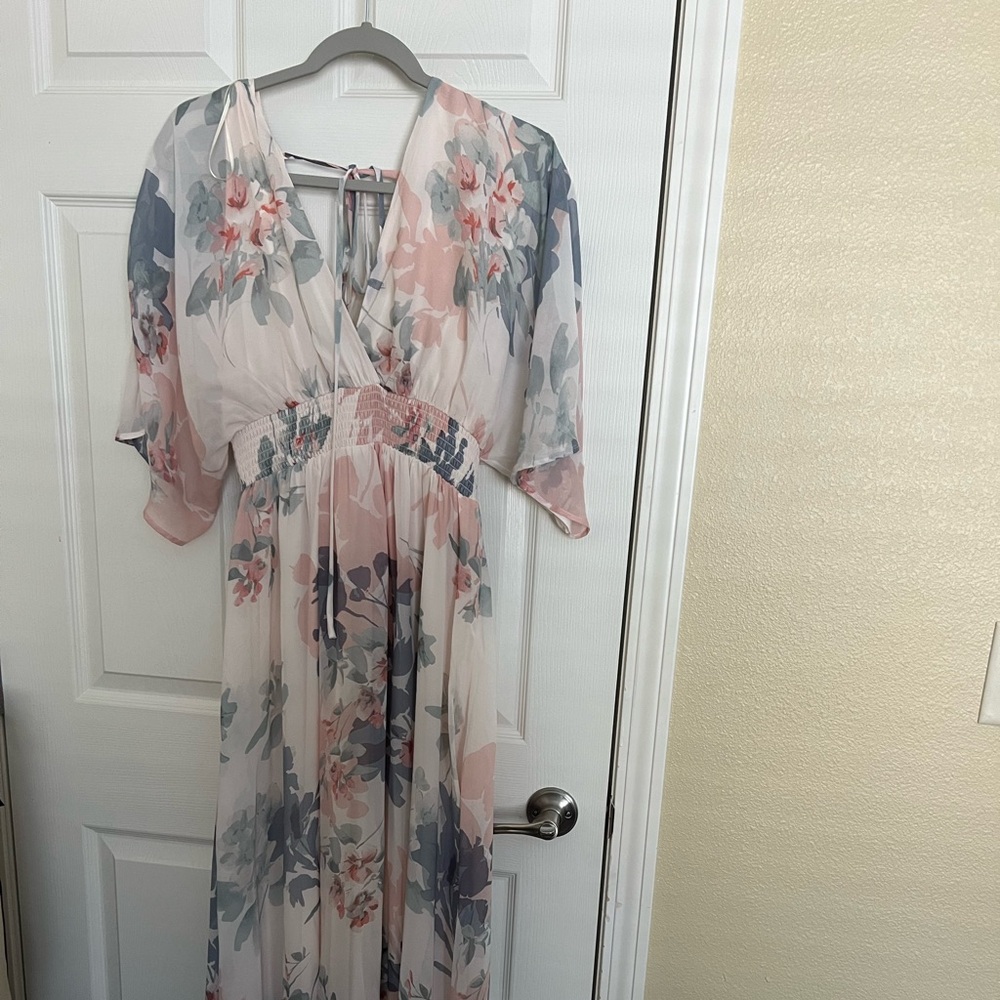 Floor length floral dress
